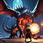 **Prompt:** A defeated Aion raid group, their characters looking exhausted and frustrated after a challenging boss wipe. In the background, a massive, menacing Aion boss (like Hyperion or Tiamat) looms, implying their overwhelming power. The scene should convey a sense of a hard-fought battle lost, with detailed character armor and weapons, set within a dark, atmospheric Aion dungeon. Dynamic shadows and dramatic lighting.