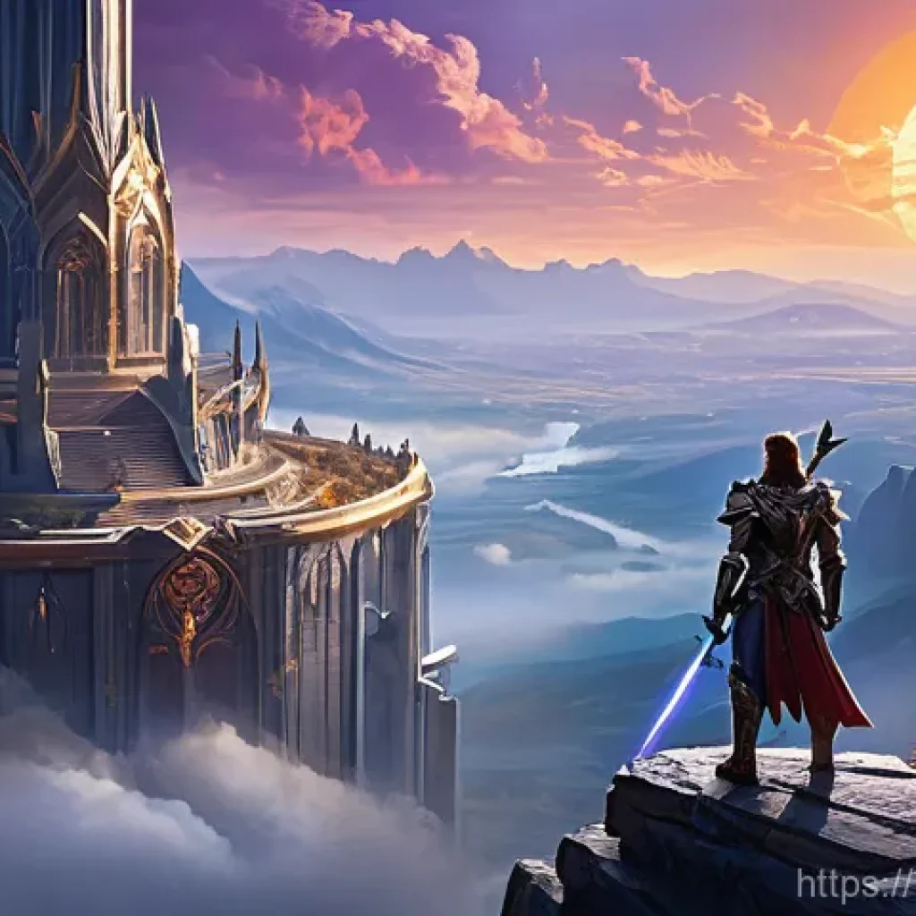 아이온 필수 퀘스트 추천 - **"The Backbone of Our Adventure: Main Campaigns"** A heroic Daeva (Aion player character) stand...
