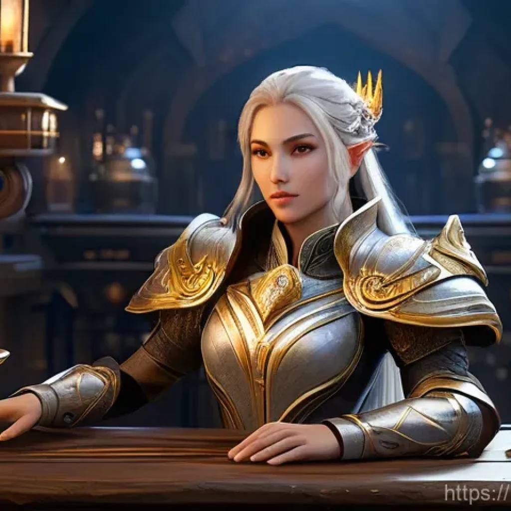 아이온 던전 공략법 - "An Aion Classic Daeva character, a formidable female Chanter, is meticulously preparing for a chall...