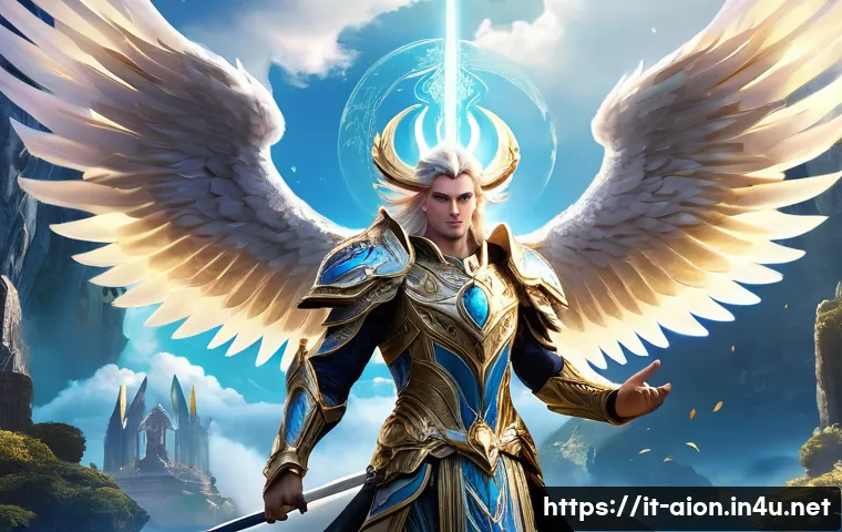 아이온 유료 서비스 비교 - **Aion Daeva Soaring with Siel's Energy** "A majestic Aion Daeva, either a powerful male warrior...