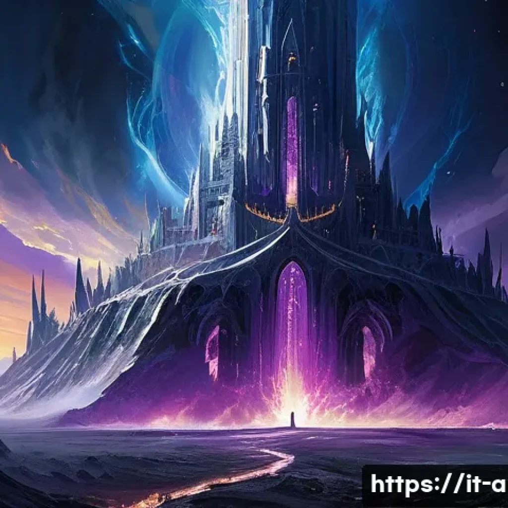 아이온 세계관 설정 - **Prompt:** "A breathtaking, majestic yet tragic scene depicting the Great Cataclysm in Atreia. The ...