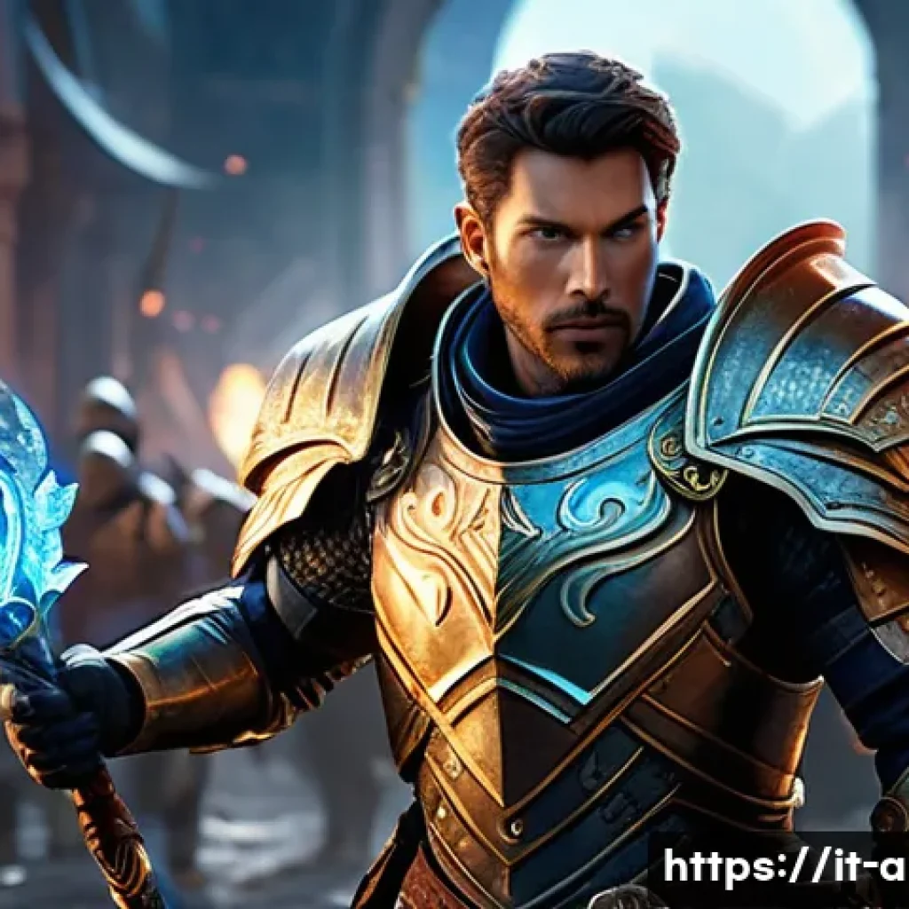 아이온 체력 회복 팁 - A dynamic fantasy battle scene featuring a skilled healer character in detailed, ornate armor castin...